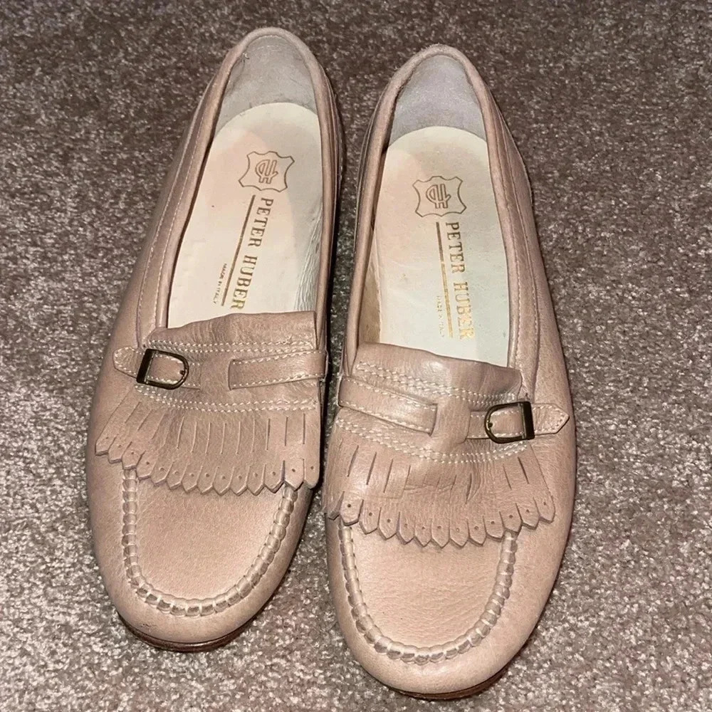Peter Huber Leather Tassel Strap Loafers - size 9.5M
